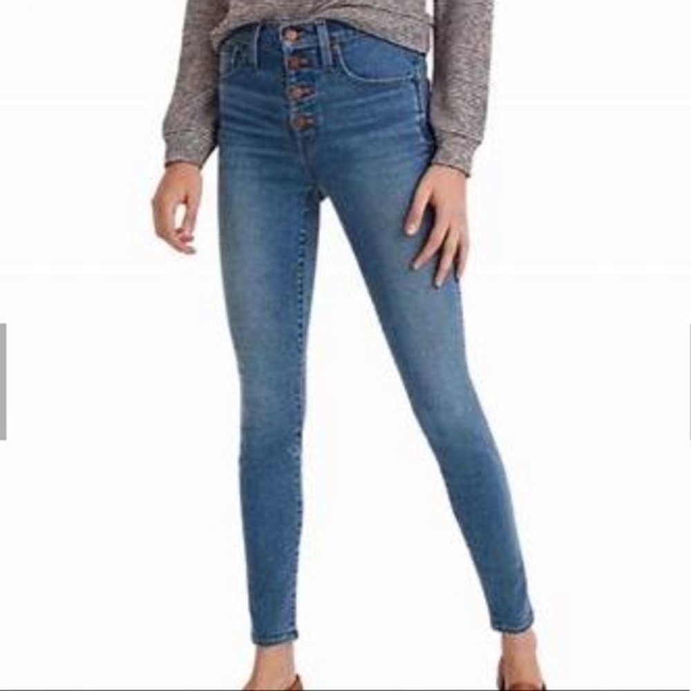 Madewell 10” high rise skinny button through denim‎ size 30 NWT